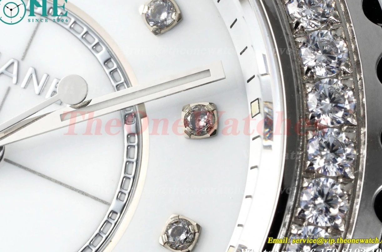 Swiss J12 Cer 33mm Ceramic Dia Dial White Quartz XF Ladies 0514